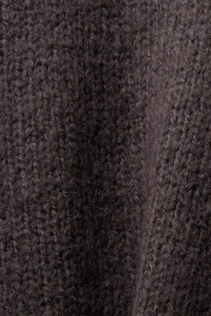 Metallic Jacquard Knit Sweater, DARK GREY, detail image number 5