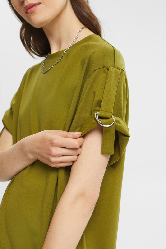 T-shirt dress with buckles, OLIVE, detail image number 3