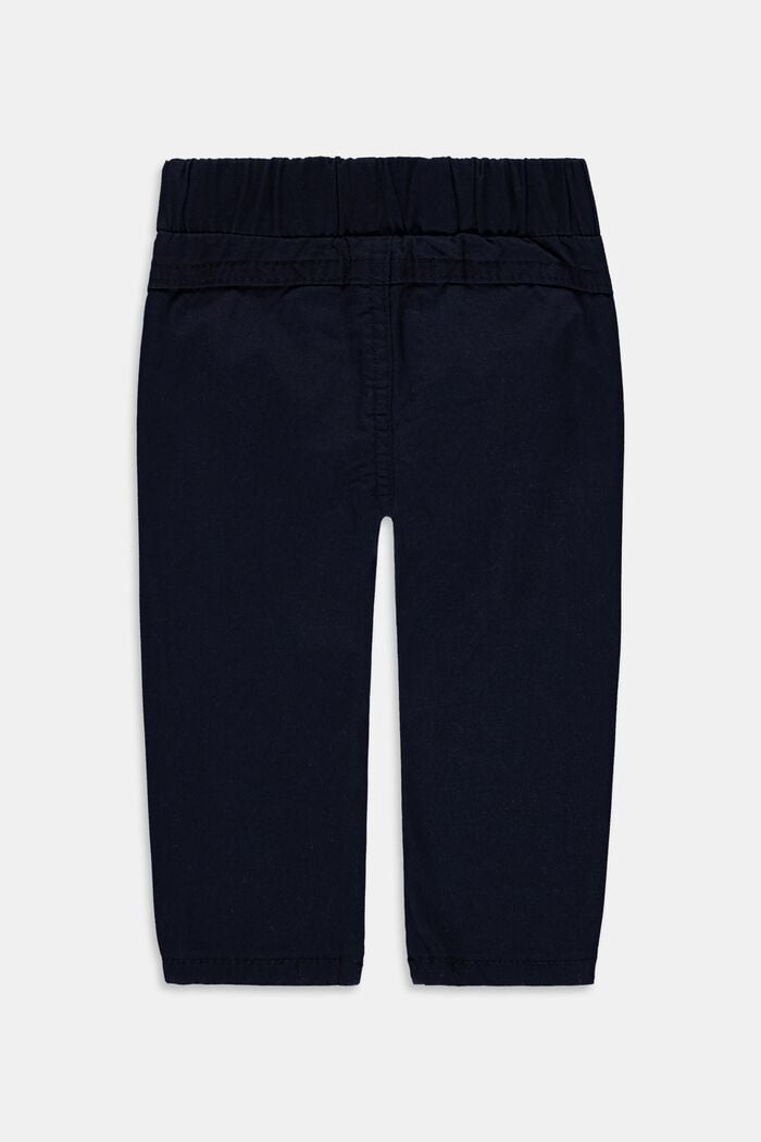 Stretch cotton trousers with an elasticated waistband, NAVY, detail image number 1