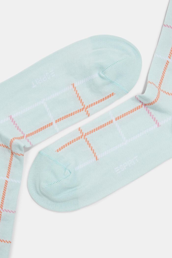 Check socks made of blended organic cotton, PEPPERMINT, detail image number 1