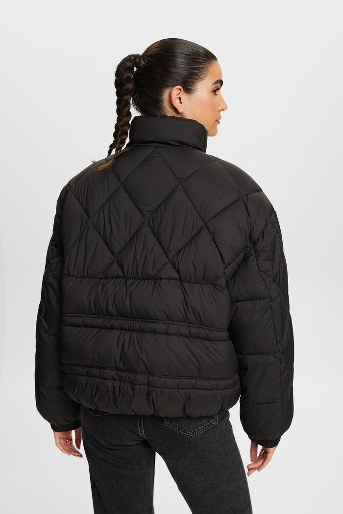 Quilted Puffer Jacket, BLACK, detail image number 4