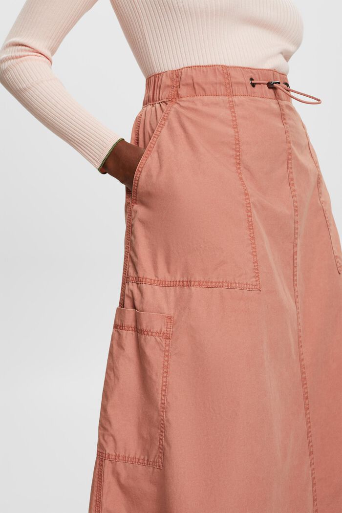 Pull-on cargo skirt, 100% cotton, TERRACOTTA, detail image number 2