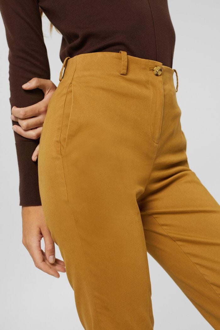 Cotton-blend stretch trousers, CAMEL, detail image number 2