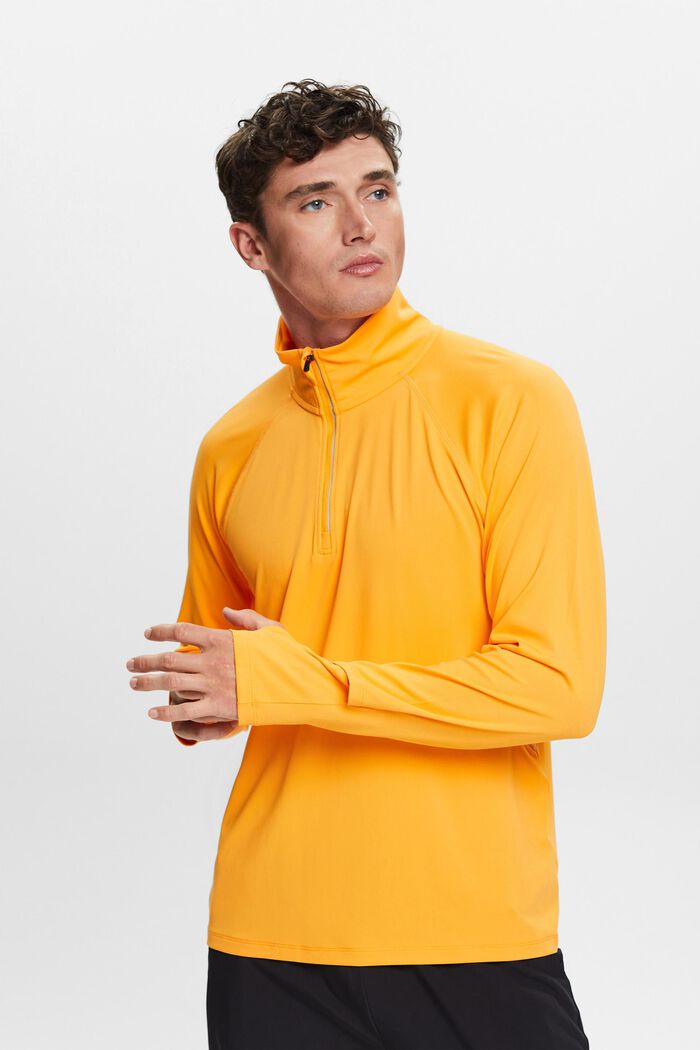 Long-sleeved active top with E-DRY, GOLDEN ORANGE, detail image number 0