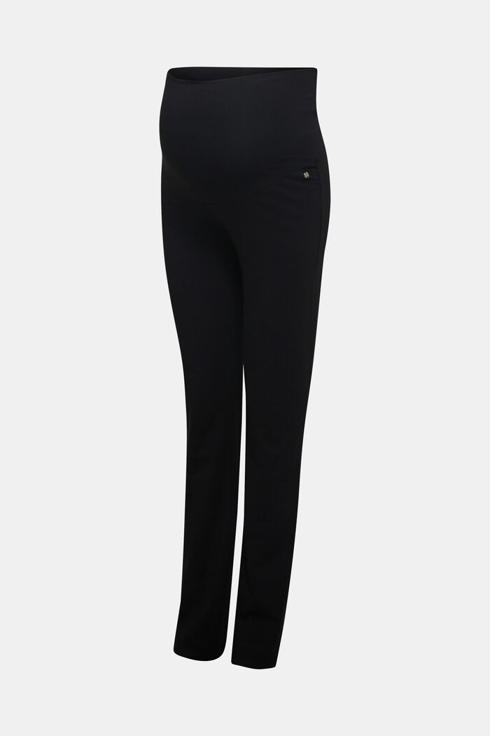 Jersey trousers with an over-bump waistband, BLACK, overview