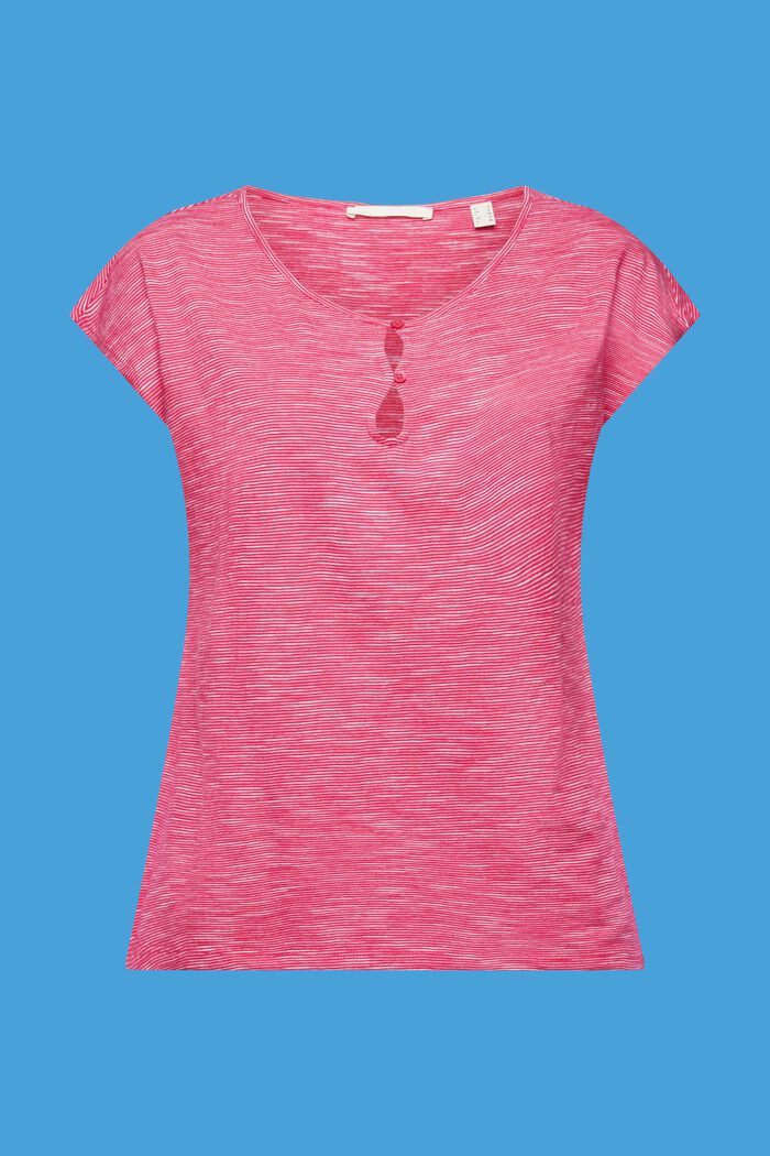 T-shirt with a keyhole neck, DARK PINK, detail image number 6
