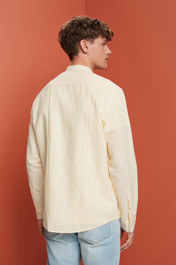 Striped shirt, linen blend, SUNFLOWER YELLOW, detail image number 3