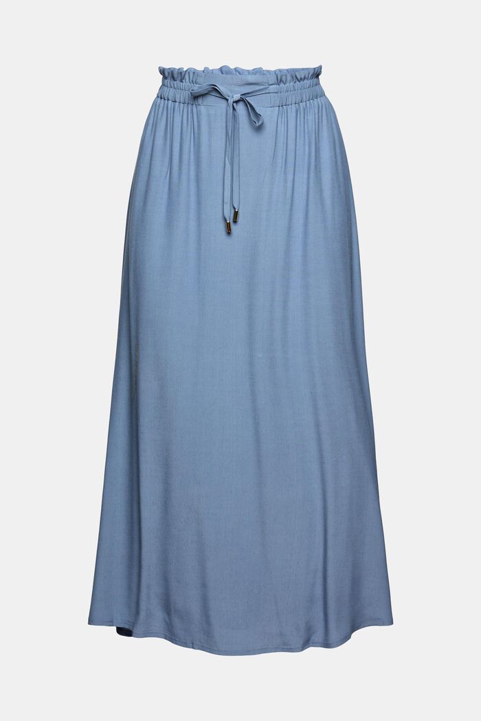 Midi skirt made of LENZING™ ECOVERO™, GREY BLUE, detail image number 7