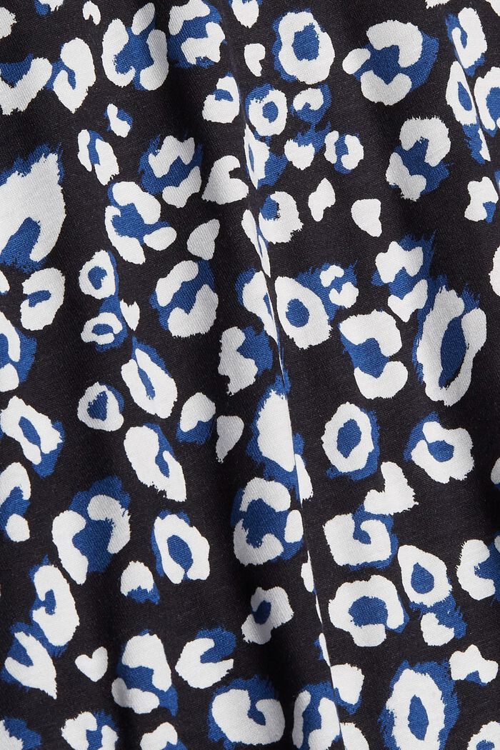 Leopard print long sleeve top, LENZING™ ECOVERO™, BLACK, detail image number 4