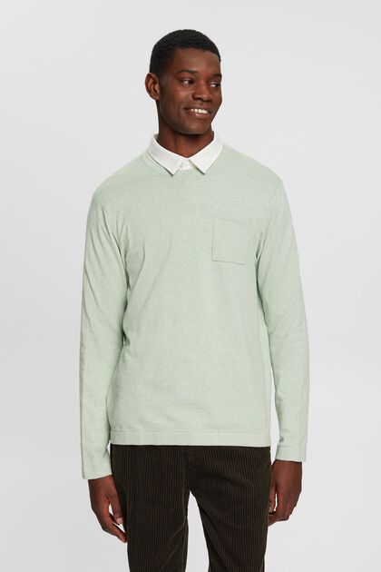 Knitted sweater with chest pocket