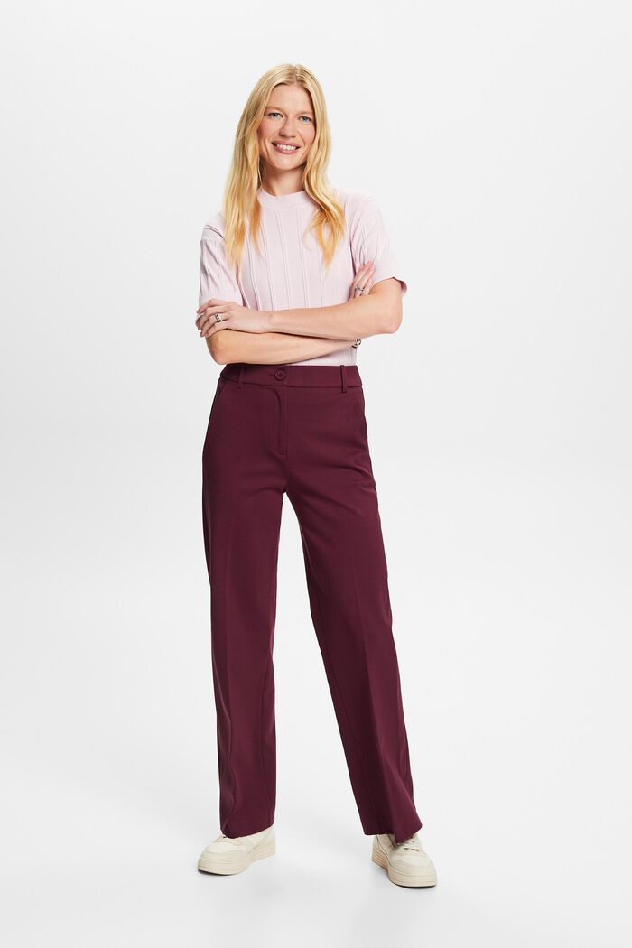 SPORTY PUNTO Mix & Match straight leg trousers, AUBERGINE, detail image number 4