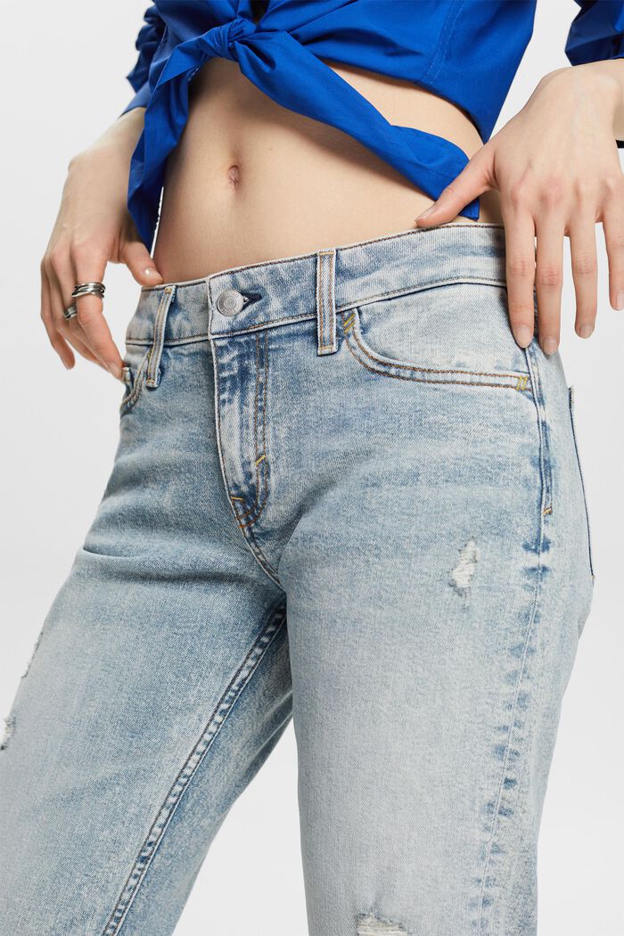 Mid-Rise Straight Jeans, BLUE LIGHT WASHED, detail image number 4