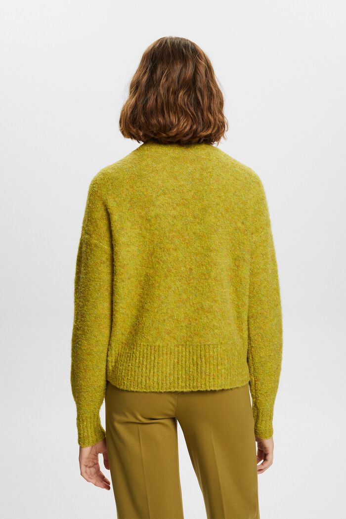 Fuzzy Mock Neck Sweater, PISTACHIO GREEN, detail image number 4