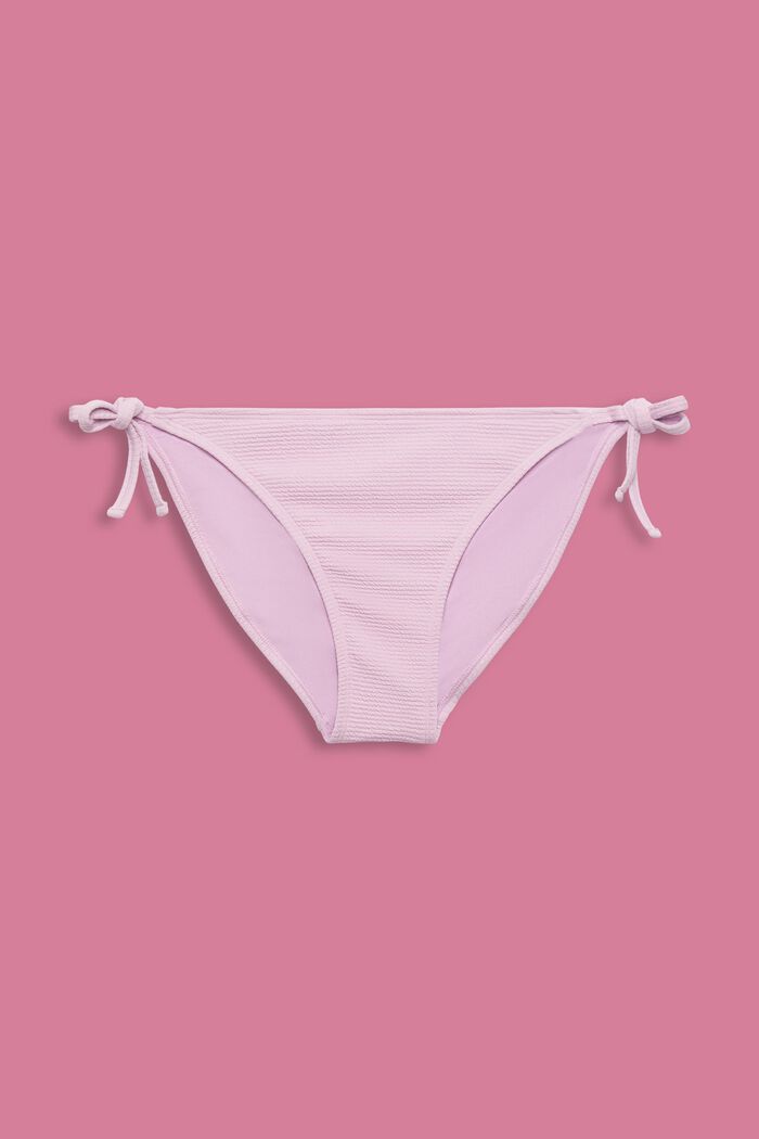 Textured Side Tie Bikini Bottoms, LILAC, detail image number 4