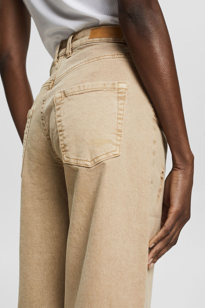 Denim culottes with distressed effects, SAND, detail image number 5