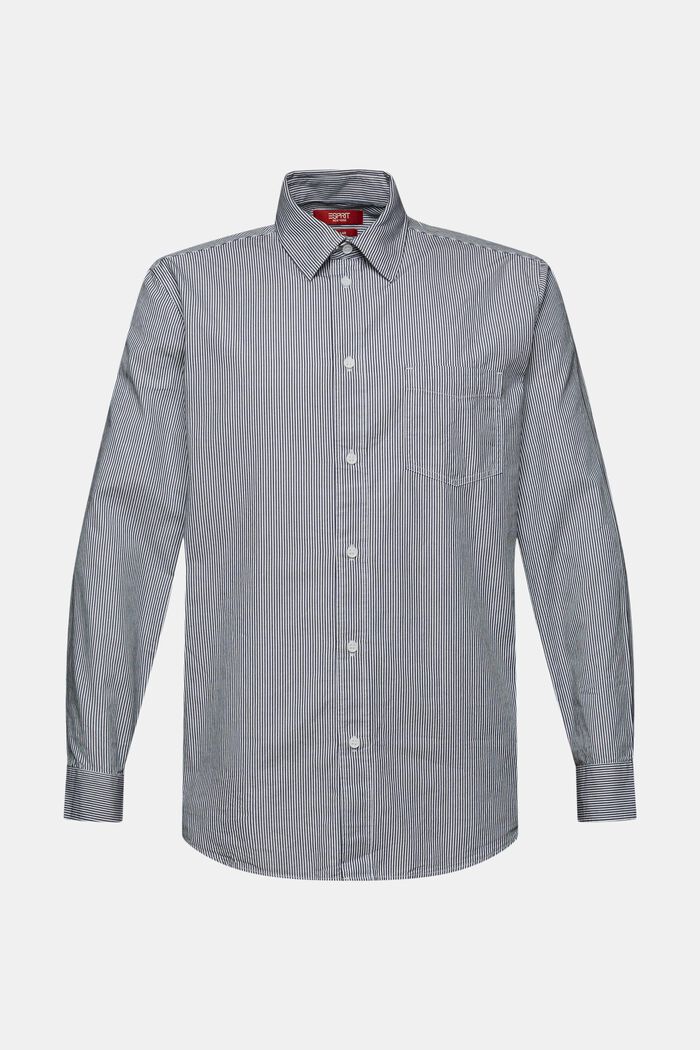 Striped Cotton Poplin Shirt, NAVY, detail image number 5