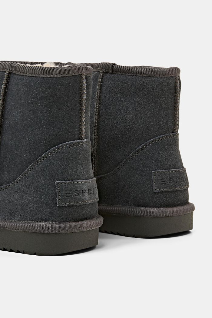 Suede Faux Fur Lined Boots, DARK GREY, detail image number 4