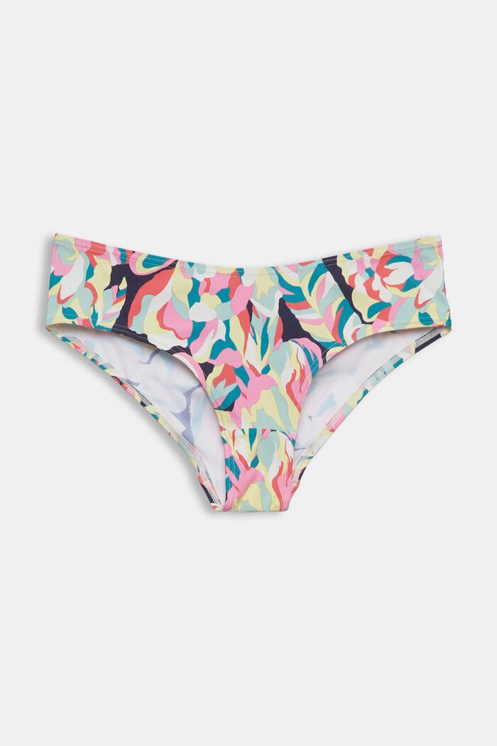 Hipster-style bikini bottoms with floral print, NAVY, detail image number 4