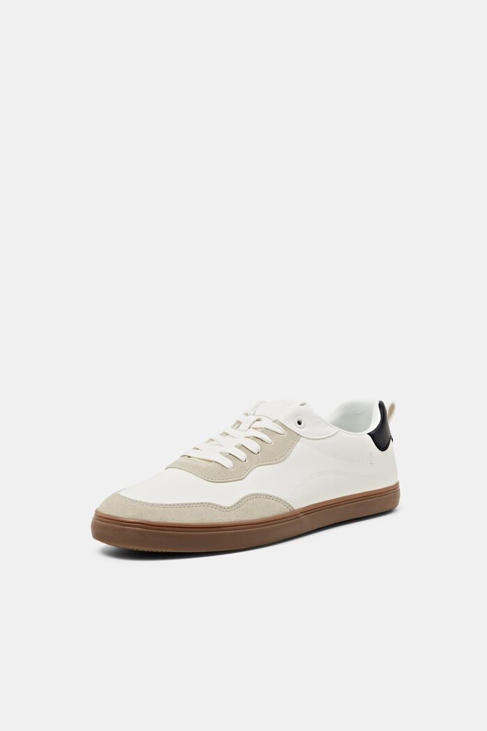 Faux Leather Sneakers, OFF WHITE, detail image number 2