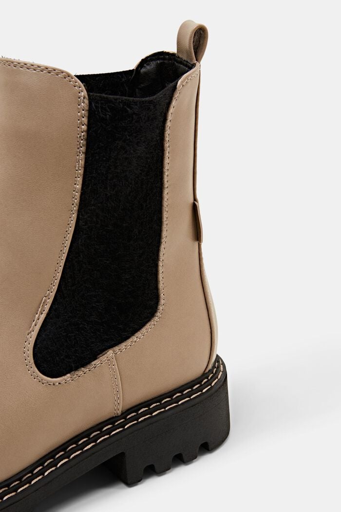Vegan Leather Chelsea Boots, BEIGE, detail image number 3