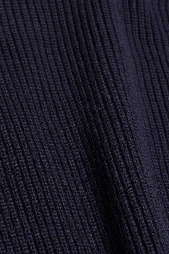Wool/cashmere blend: jumper made of organic cotton, NAVY, detail image number 4
