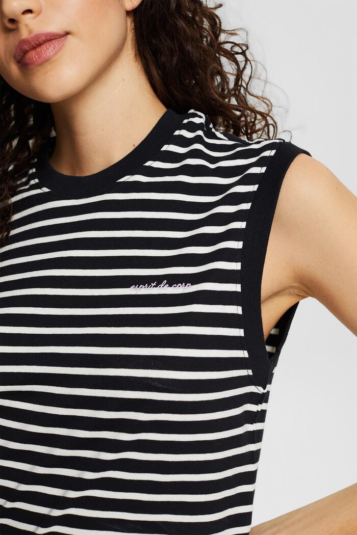 Striped T-shirt with small logo print, BLACK, detail image number 2