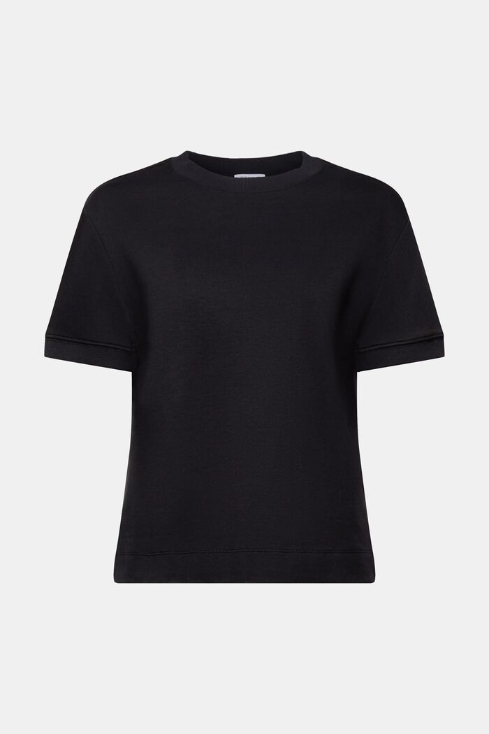Short-Sleeve Crewneck T-Shirt, BLACK, detail image number 6