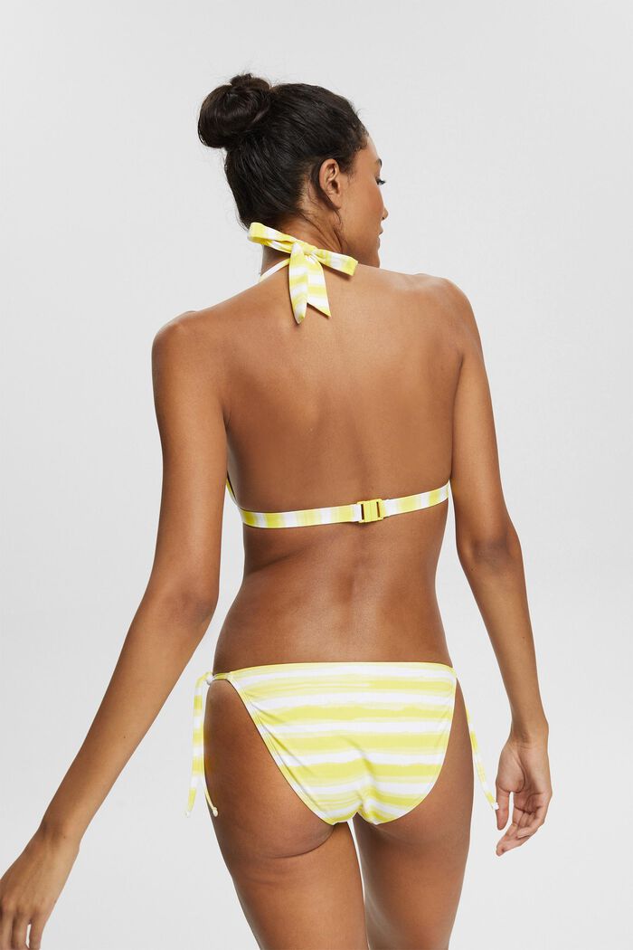 Striped bikini bottoms with a tie detail, BRIGHT YELLOW, detail image number 1