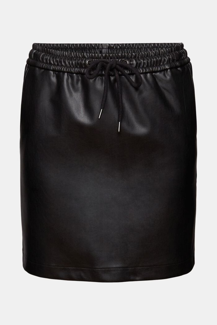 Faux leather mini skirt, BLACK, detail image number 6