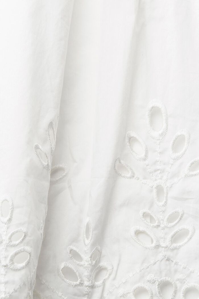 Blouse with a broderie anglaise back, WHITE, detail image number 4