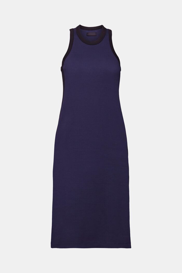 Ribbed jersey midi dress, stretch cotton, INK, detail image number 6