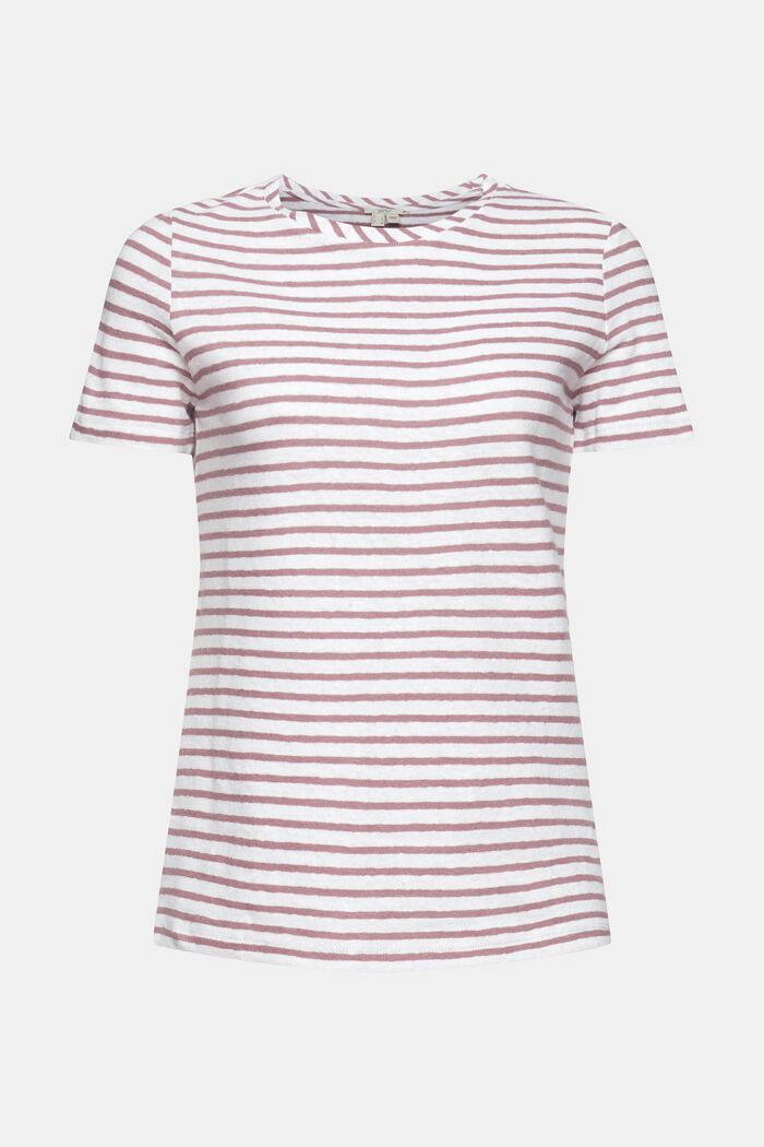 With linen: striped T-shirt, MAUVE, detail image number 2