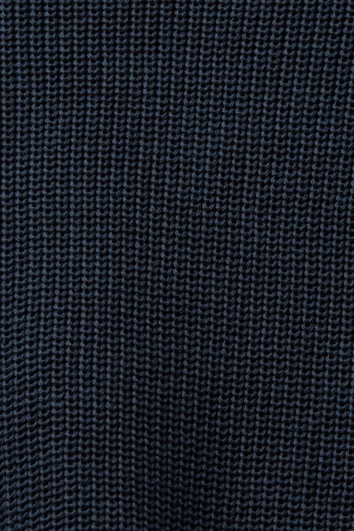 Knitted polo neck jumper, 100% cotton, PETROL BLUE, detail image number 6