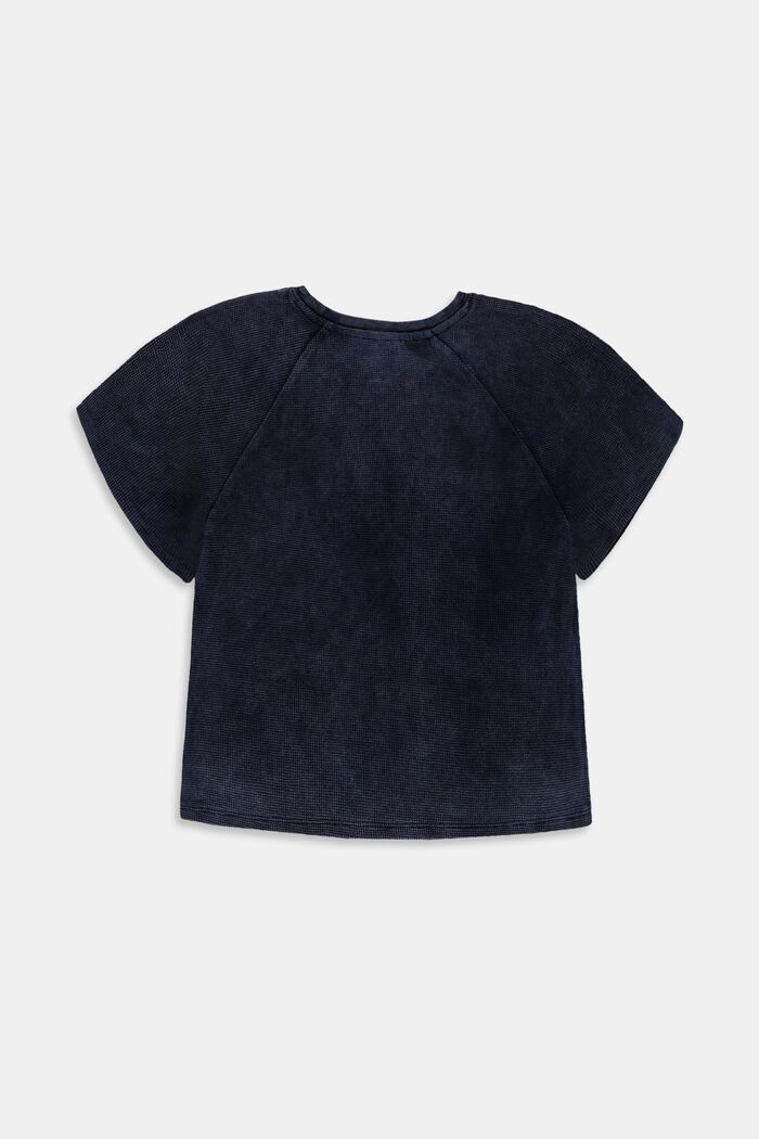 Cropped cotton T-shirt with texture
