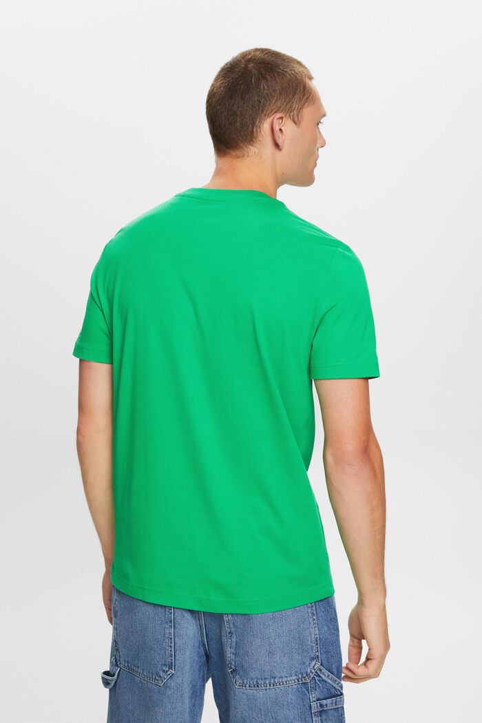 Pima Cotton-Jersey Crewneck T-Shirt, GREEN, detail image number 3
