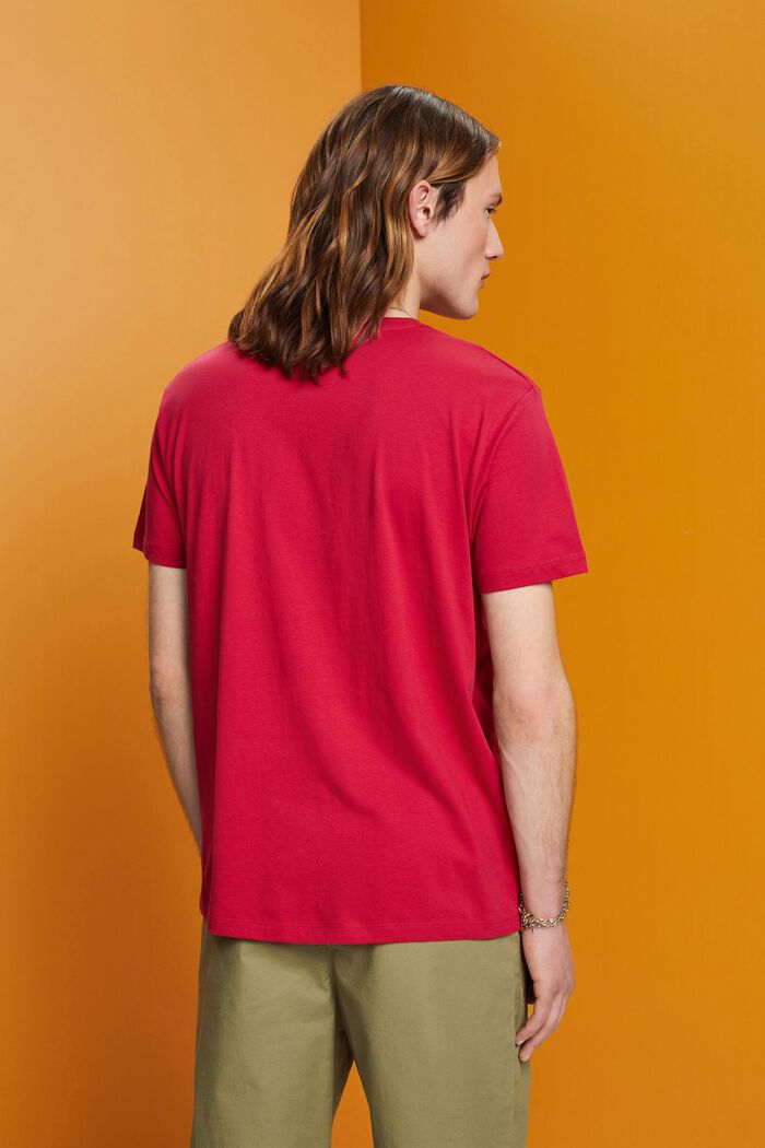Cotton t-shirt with print, DARK PINK, detail image number 3