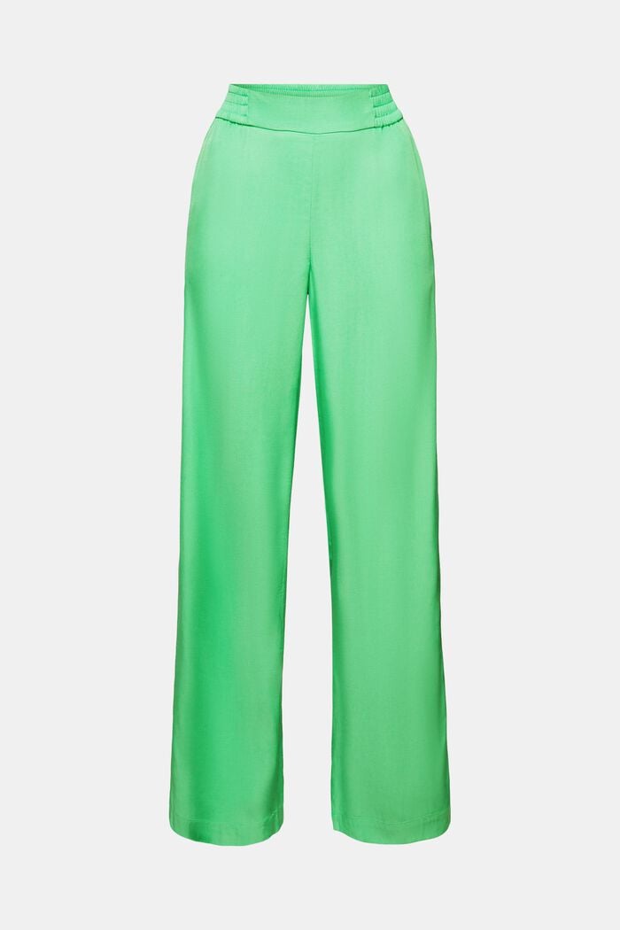 Twill Wide Pull-On Pants, CITRUS GREEN, detail image number 7
