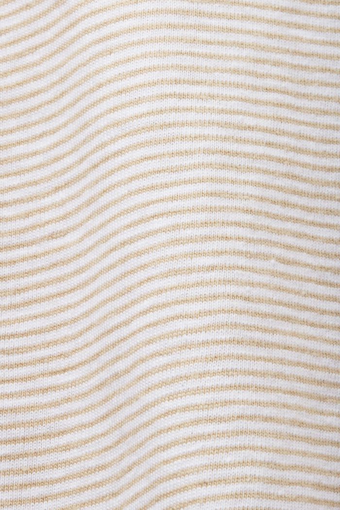 Striped jersey polo, cotton-linen blend, SAND, detail image number 4