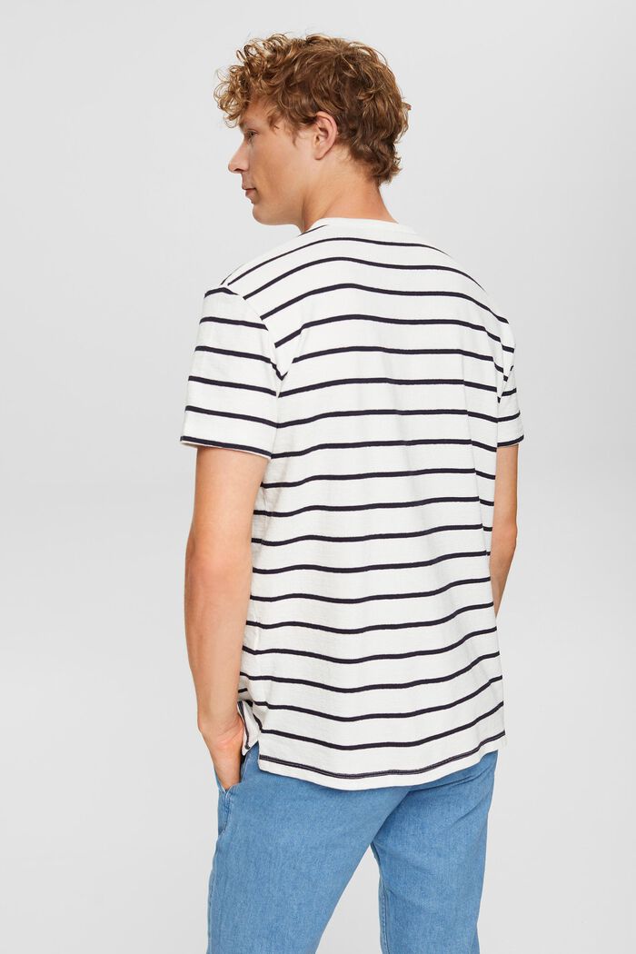 Striped textured jersey T-shirt, OFF WHITE, detail image number 3