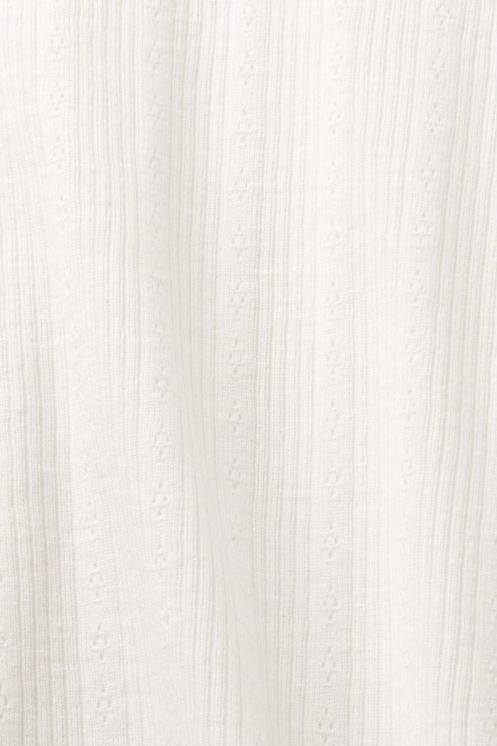 Pointelle long-sleeve top, OFF WHITE, detail image number 6