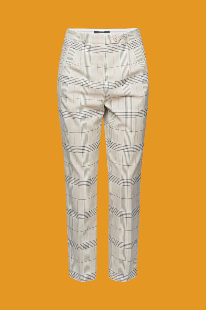 Chequered cropped trousers, LIGHT TAUPE, detail image number 6