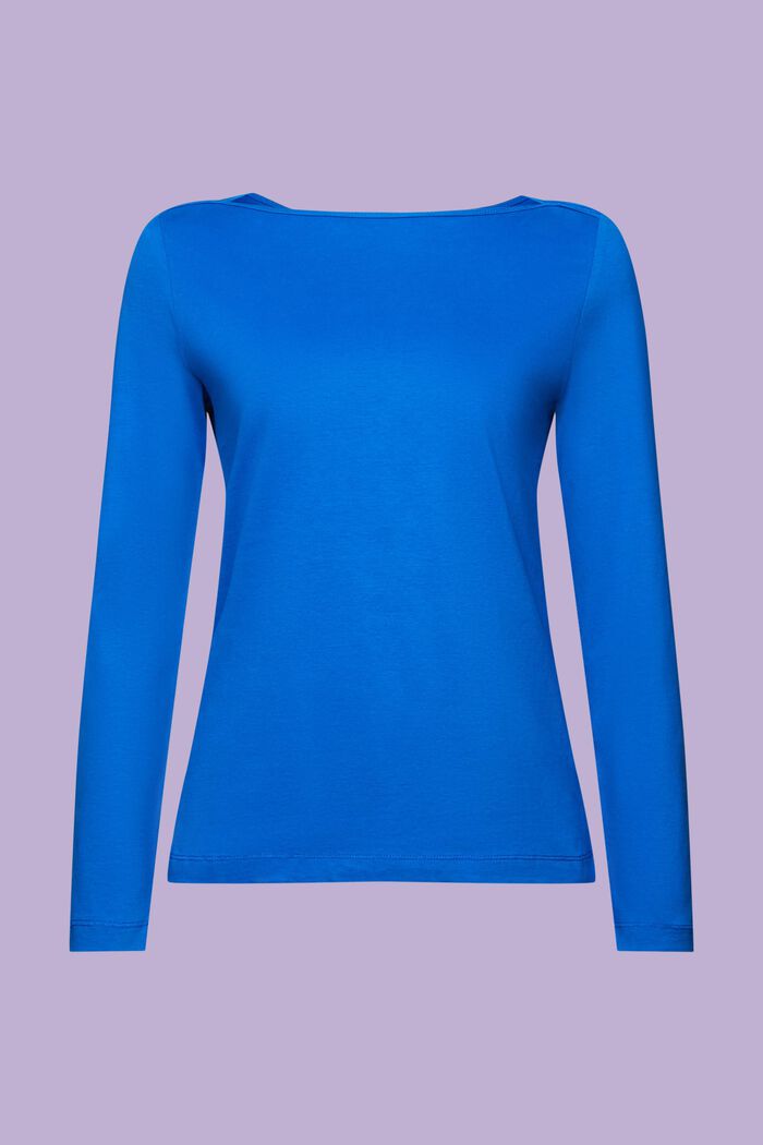 Organic Cotton Longsleeve Top, BRIGHT BLUE, detail image number 6