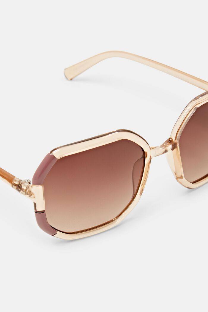 Transparent Frame Sunglasses, BROWN, detail image number 1