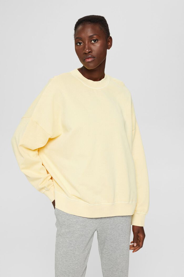 Sweatshirt made of 100% organic cotton, PASTEL YELLOW, detail image number 0