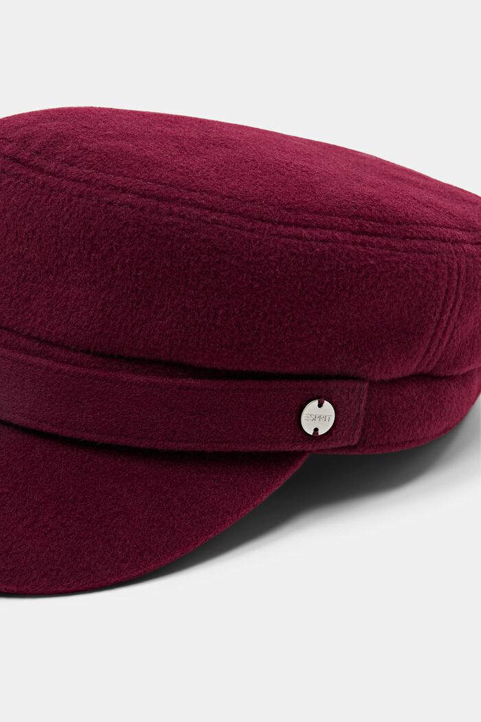 Felted military cap, AUBERGINE, detail image number 1