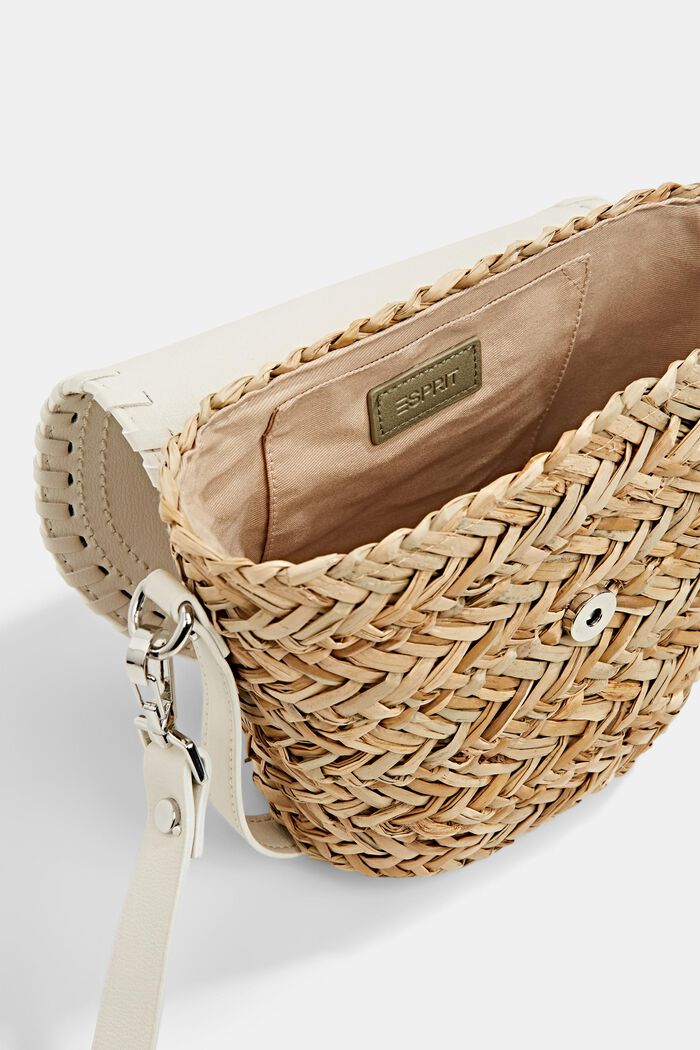Shoulder bag made of braided bast, OFF WHITE, detail image number 3