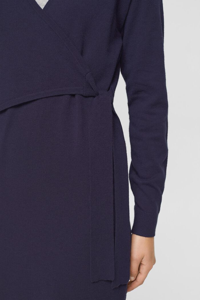 Knitted wrap dress, NAVY, detail image number 2