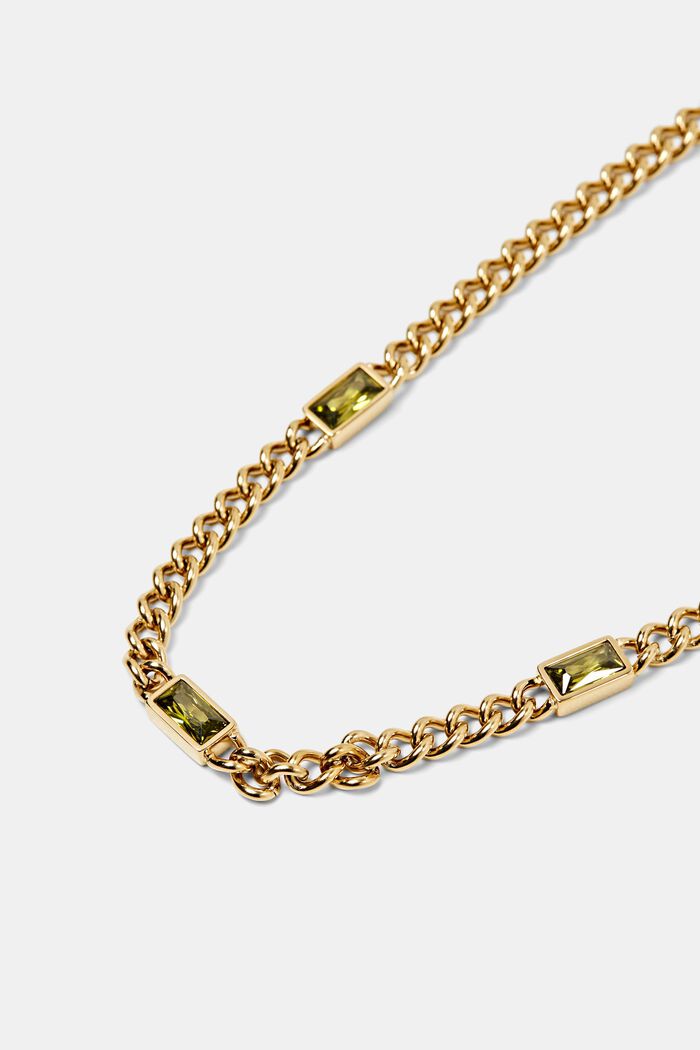 Link Zirconia Necklace, GOLD, detail image number 1