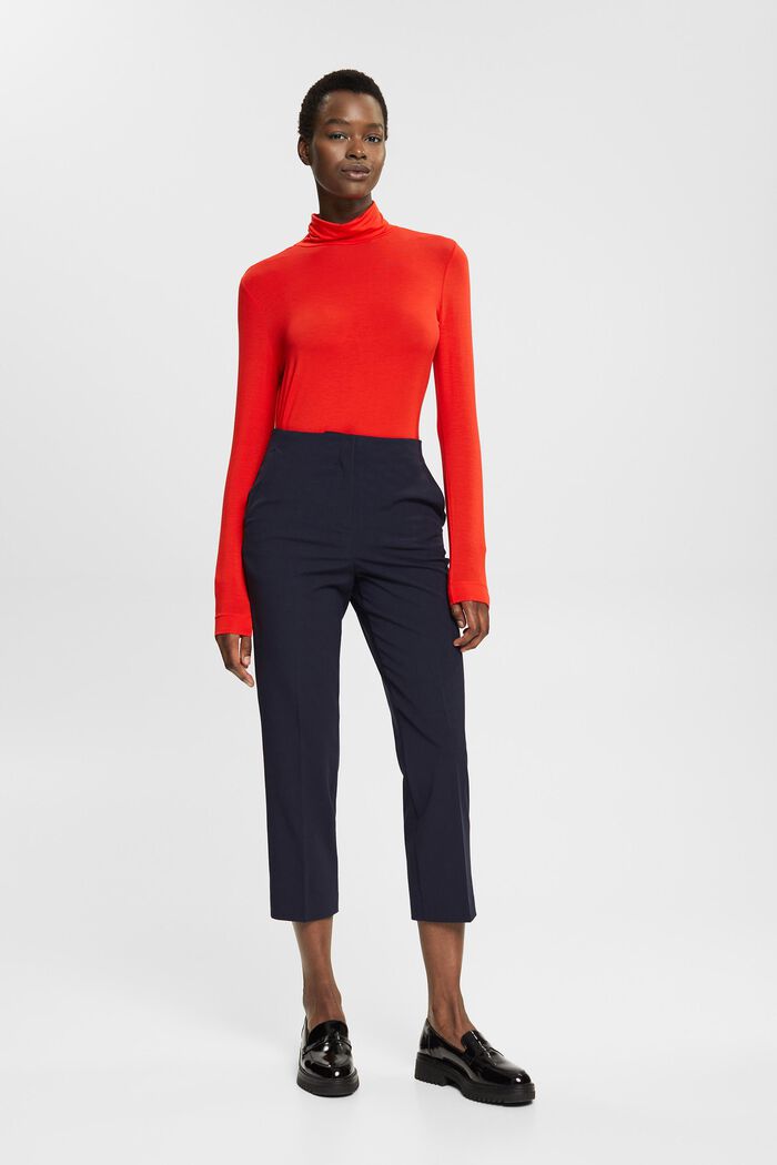 Long sleeve roll neck top, TENCEL™, RED, detail image number 2