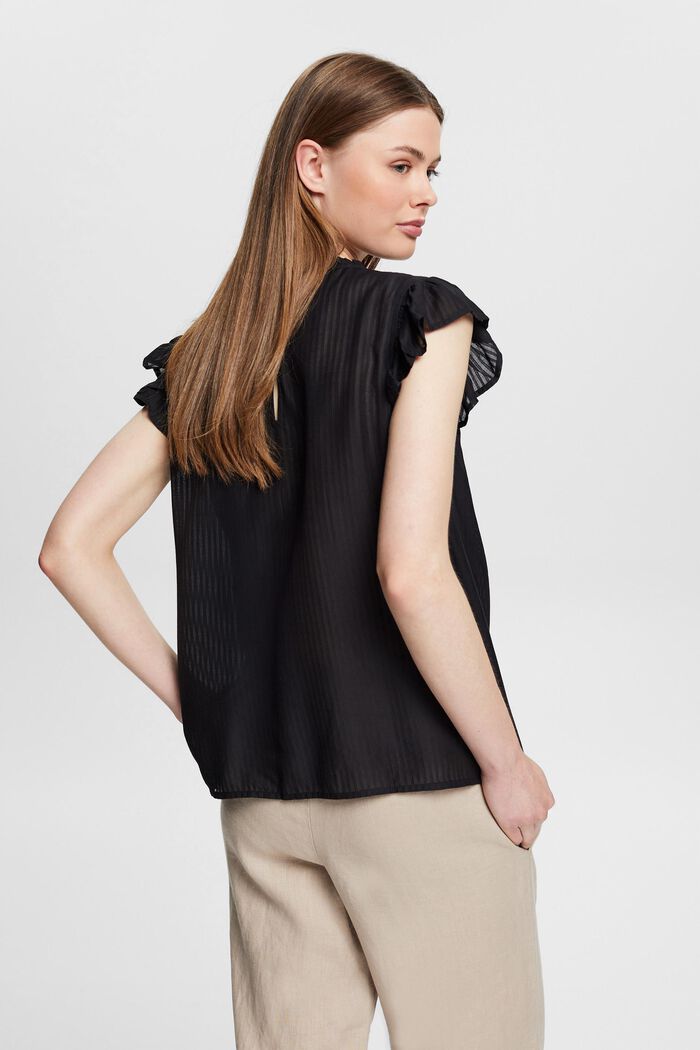 Striped blouse, LENZING™ ECOVERO™, BLACK, detail image number 3